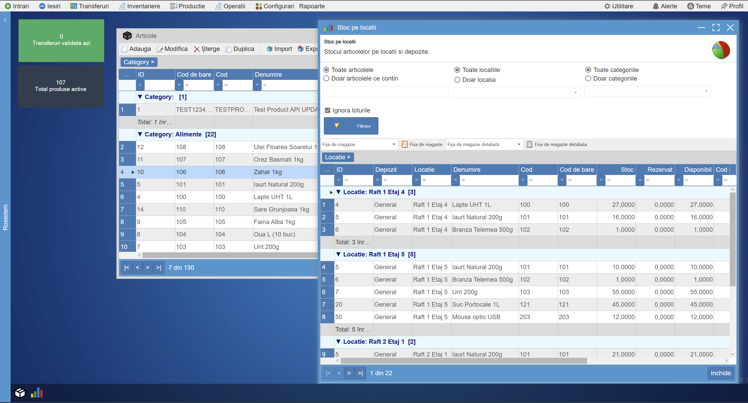 WMS — Stoc pe locatii
